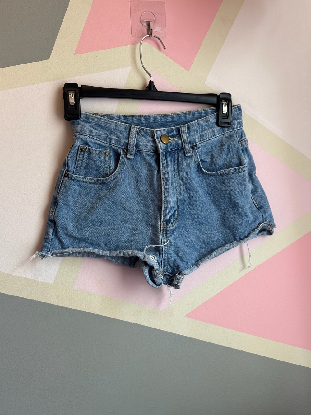 SHEIN Light Blue Denim High-Rise Women’s Shorts